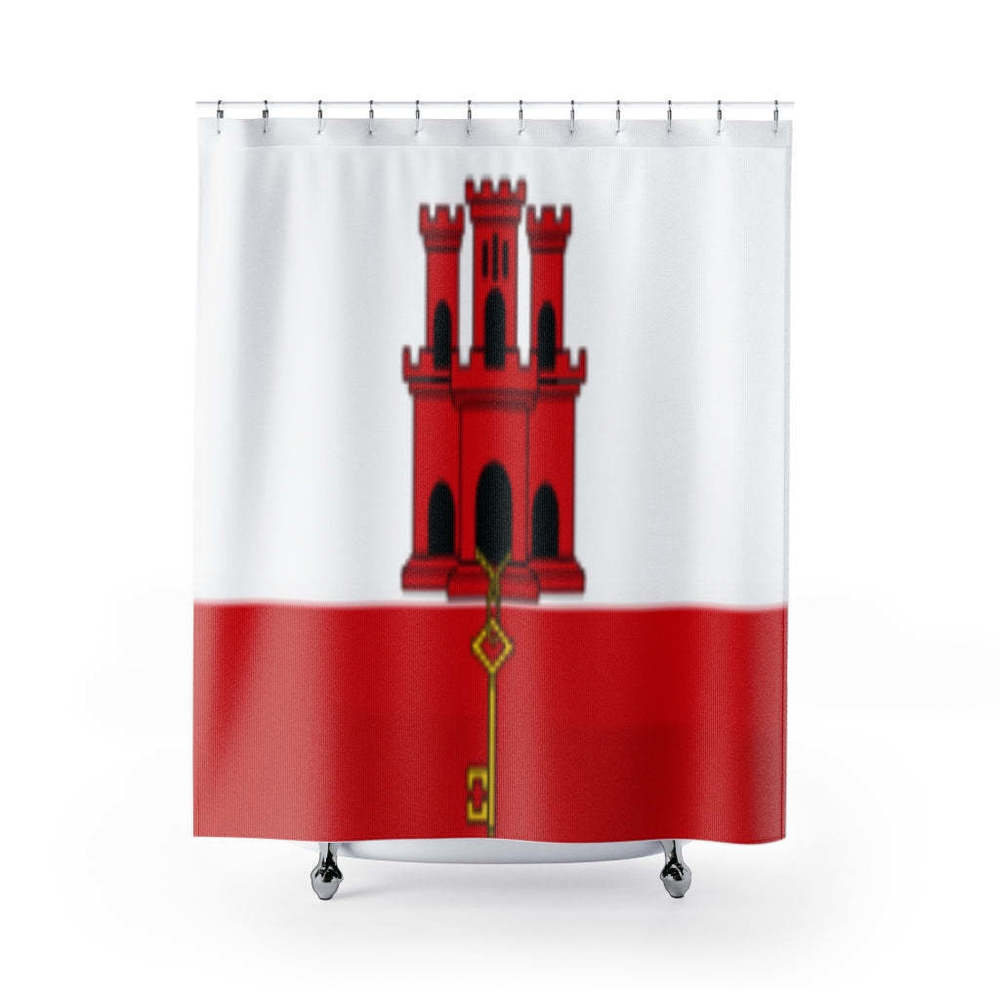 Gibraltar Flag Stylish Design 71" x 74" Elegant Waterproof Shower Curtain for a
